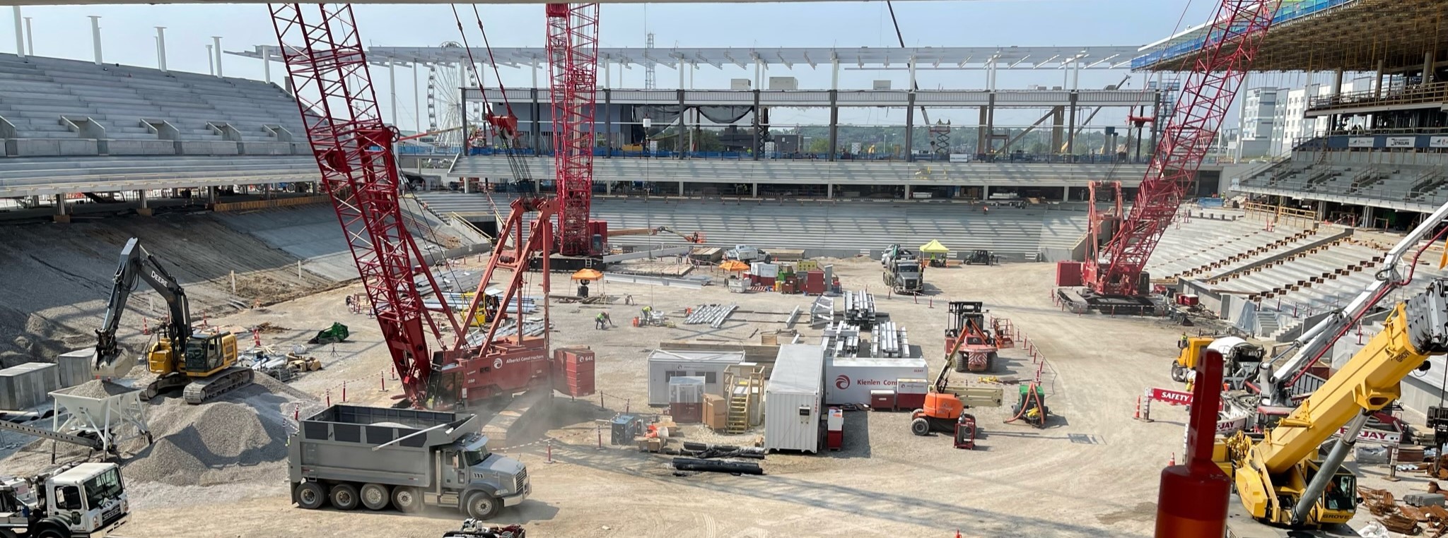 Nighttime photo of a mining operation
